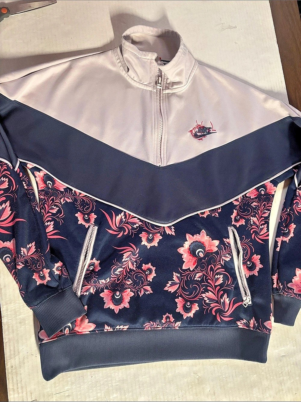 Nike Womens NSW NSP Floral Track Jacket Blue & Pink XS
